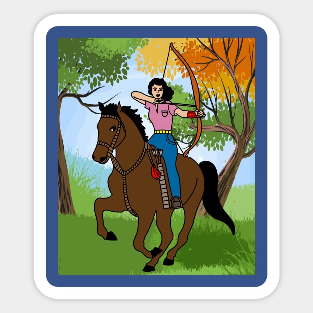 Archery With A Bow And Arrow Sticker by flofin